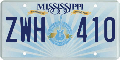 MS license plate ZWH410