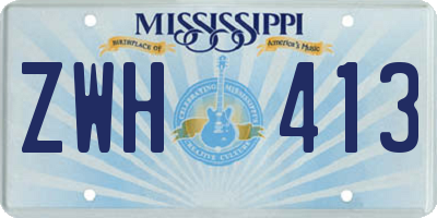 MS license plate ZWH413