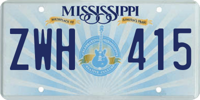 MS license plate ZWH415