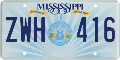 MS license plate ZWH416