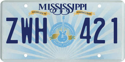 MS license plate ZWH421