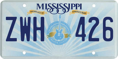 MS license plate ZWH426