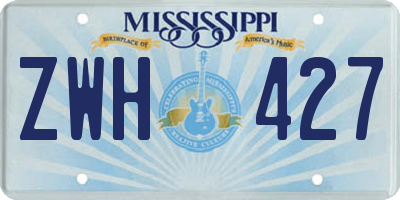 MS license plate ZWH427