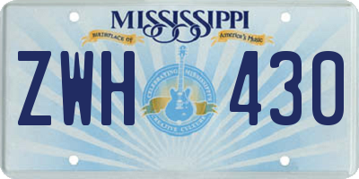 MS license plate ZWH430