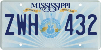 MS license plate ZWH432