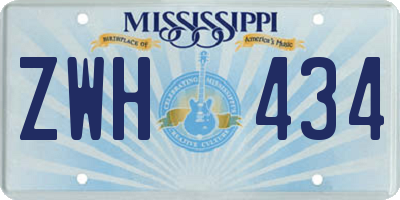 MS license plate ZWH434