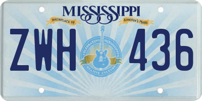 MS license plate ZWH436