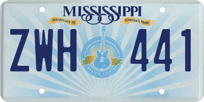 MS license plate ZWH441
