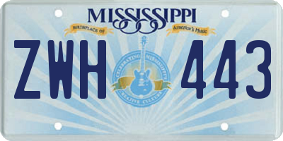 MS license plate ZWH443