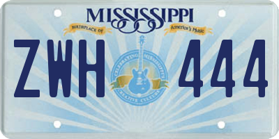 MS license plate ZWH444