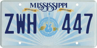 MS license plate ZWH447