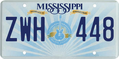 MS license plate ZWH448