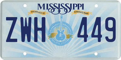 MS license plate ZWH449
