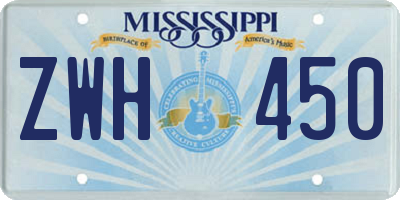 MS license plate ZWH450