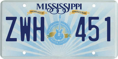 MS license plate ZWH451