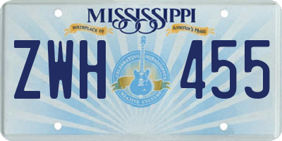 MS license plate ZWH455