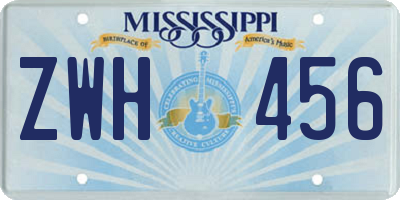 MS license plate ZWH456