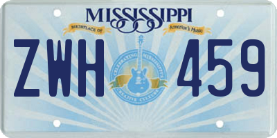 MS license plate ZWH459