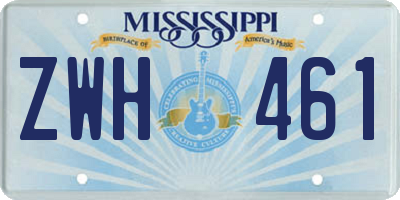 MS license plate ZWH461