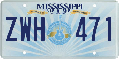 MS license plate ZWH471