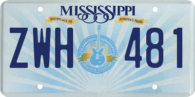 MS license plate ZWH481