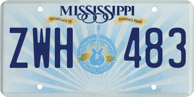 MS license plate ZWH483