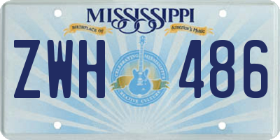 MS license plate ZWH486