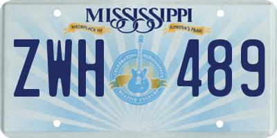 MS license plate ZWH489