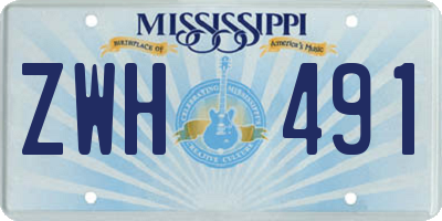 MS license plate ZWH491