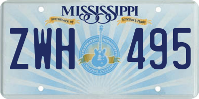 MS license plate ZWH495