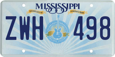 MS license plate ZWH498