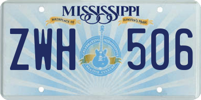MS license plate ZWH506