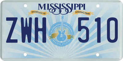 MS license plate ZWH510