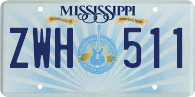 MS license plate ZWH511