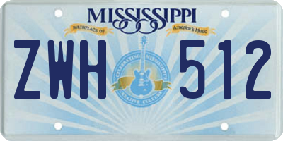 MS license plate ZWH512