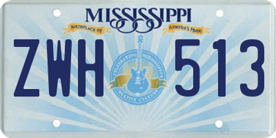 MS license plate ZWH513