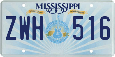 MS license plate ZWH516