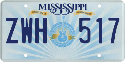MS license plate ZWH517