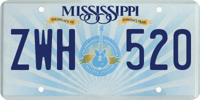 MS license plate ZWH520