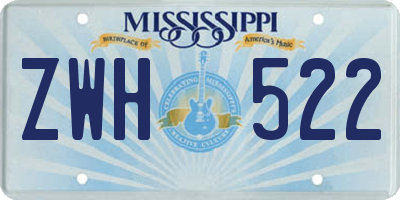 MS license plate ZWH522