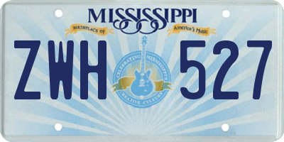 MS license plate ZWH527