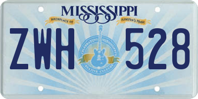 MS license plate ZWH528