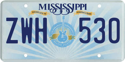 MS license plate ZWH530