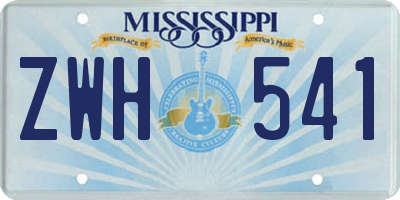 MS license plate ZWH541