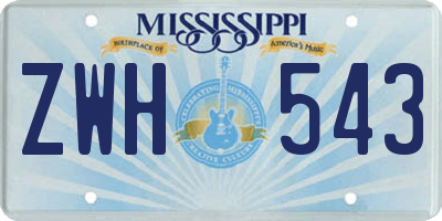 MS license plate ZWH543