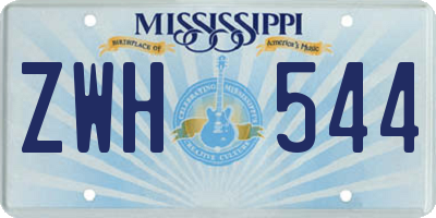 MS license plate ZWH544