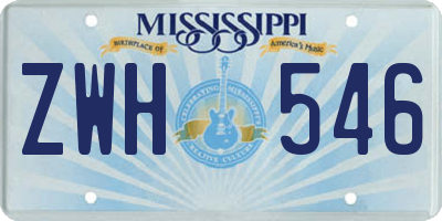 MS license plate ZWH546