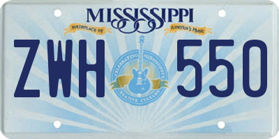 MS license plate ZWH550