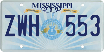 MS license plate ZWH553