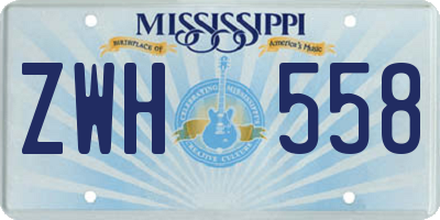 MS license plate ZWH558